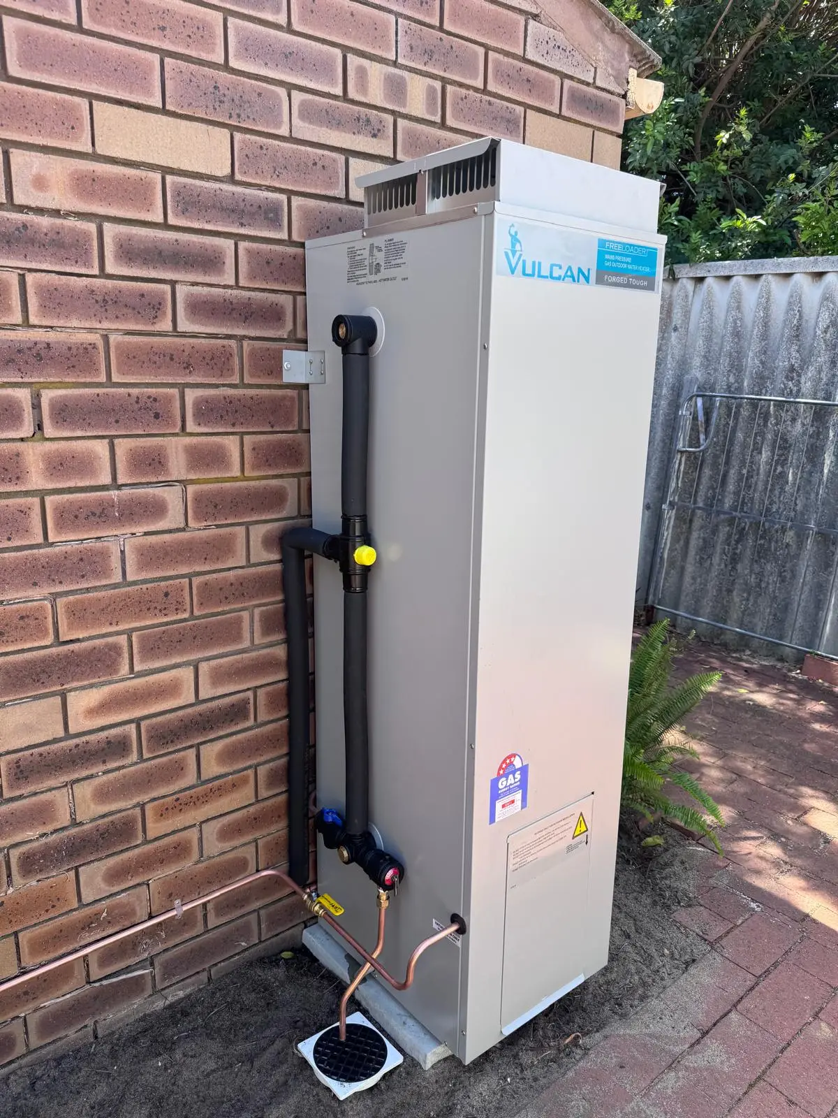 Vulcan gas storage hot water system installed by Pacer
